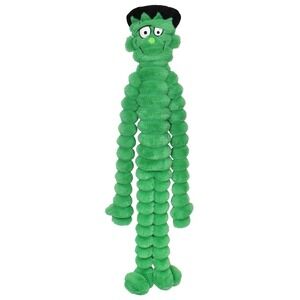 Multipet Crimpy Cuddlerz Green Halloween Frankenstein Dog Interactive Plush Toy
